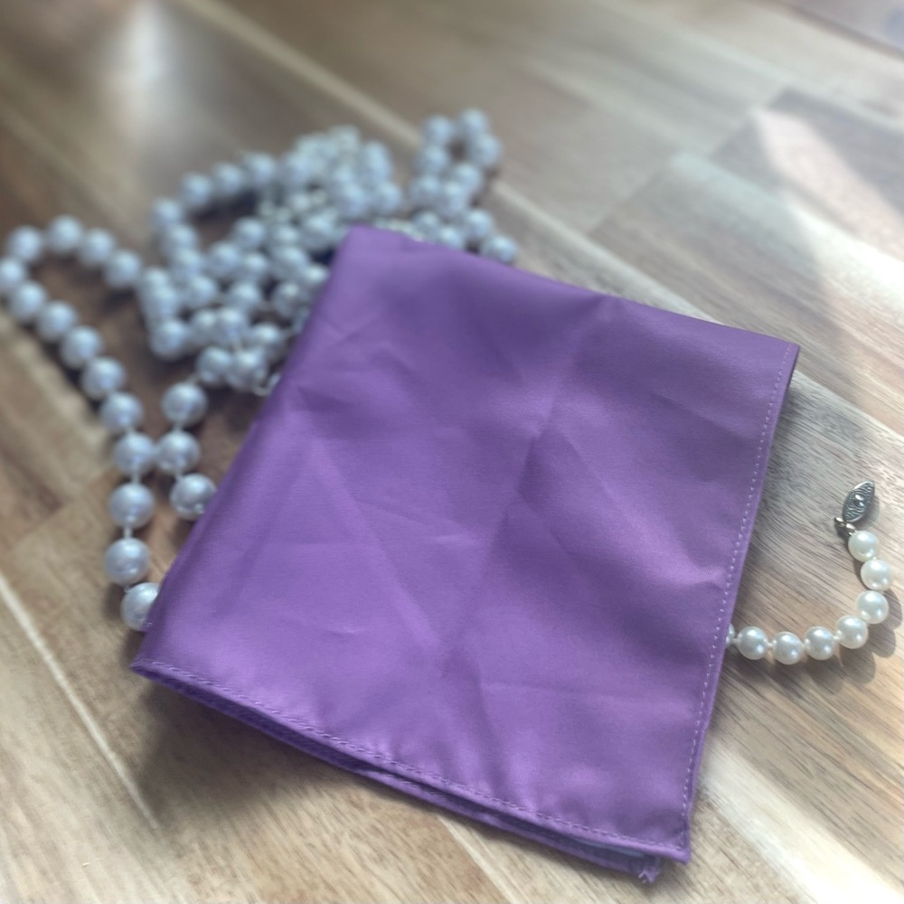 AZAZIE | 12” | Lilac Lavender Satin Dress Pocket Square